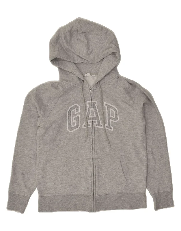 Great Deals GAP Womens Graphic Zip Hoodie Sweater Medium Grey Cotton