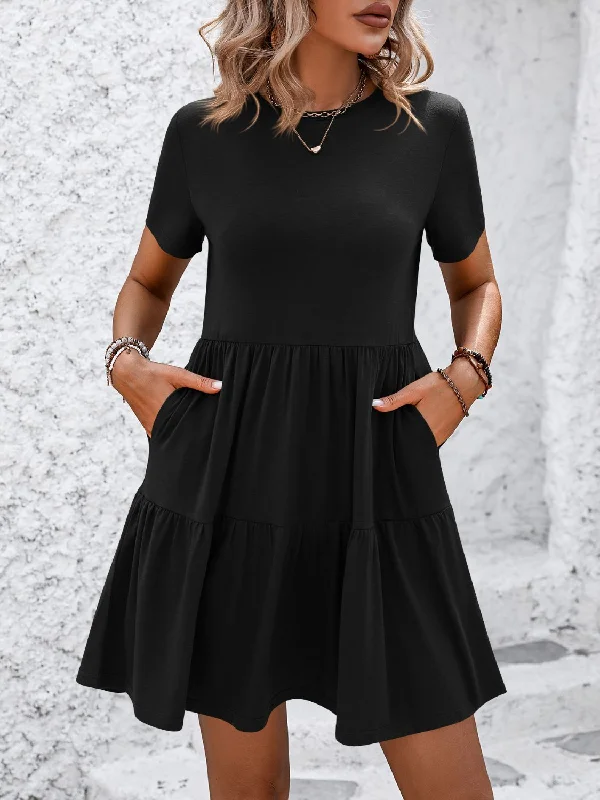 Don’t Miss Out Mandy Round Neck Short Sleeve Mini Dress