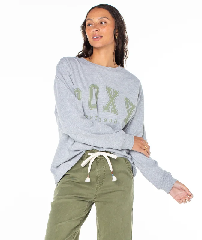 Deal Frenzy Roxy Collegiate Arch Sweatshirt-Heritage Heather