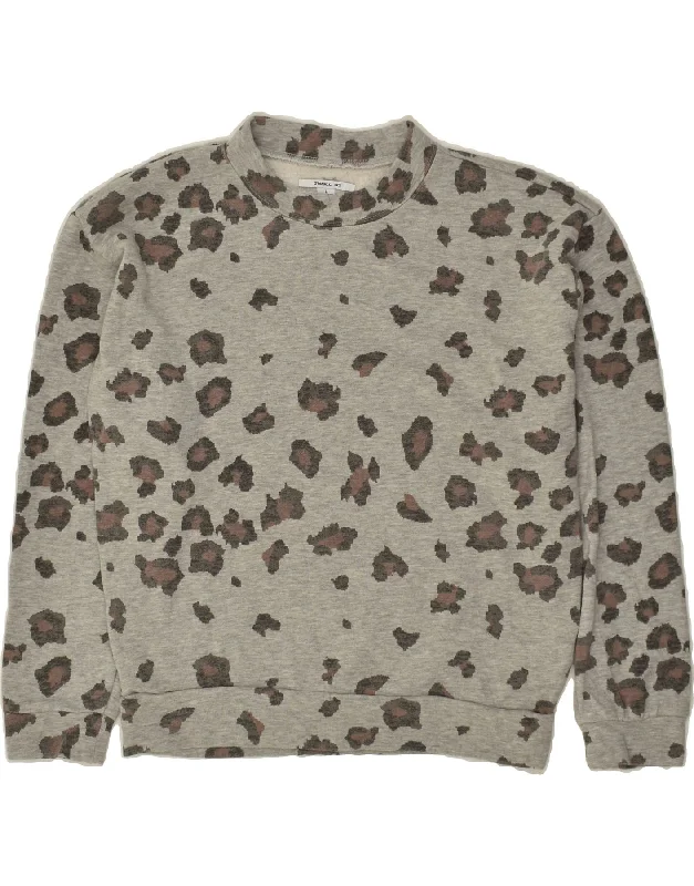 The Best Prices O'NEILL Womens Sweatshirt Jumper UK 16 Large Grey Animal Print Cotton