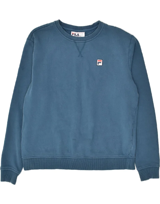 Daily Deals FILA Womens Sweatshirt Jumper UK 18 XL Navy Blue Cotton