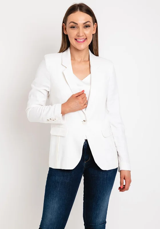 Huge Savings Eva Kayan Linen Blend Blazer, Off White