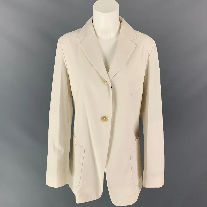 Unbeatable Prices JIL SANDER Size 4 Cream Cotton Notch Lapel Jacket