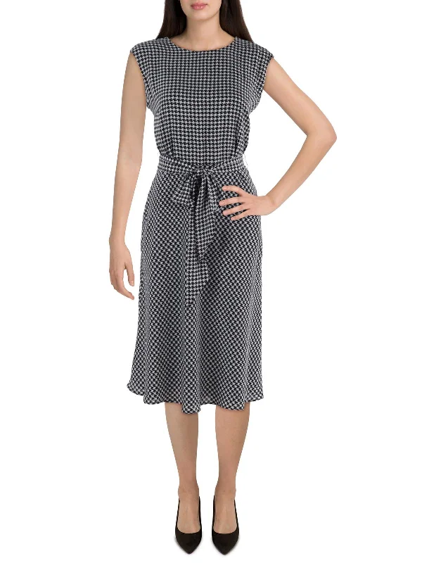 Overstock Sale Womens Houndstooth Knee-Length Wear To Work Dress