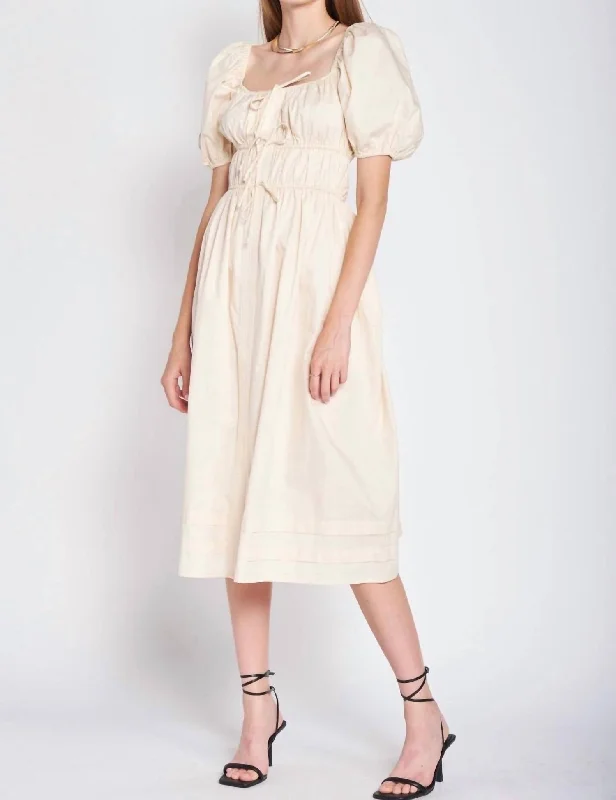 Special Price Sveta Puff Sleeve Dress In Cream