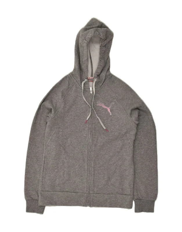 Price Rollback PUMA Womens Zip Hoodie Sweater UK 10 Small Grey