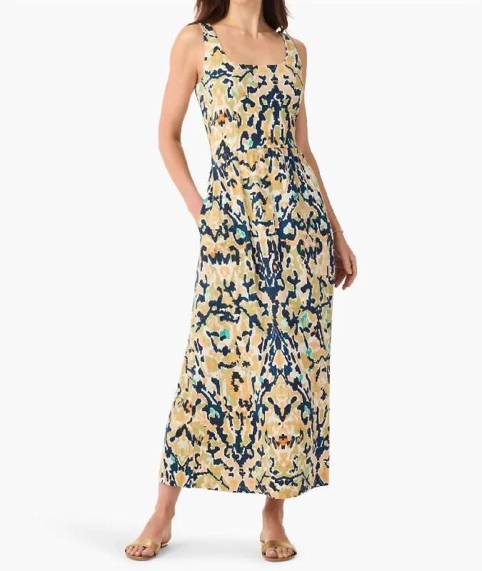 Price Buster Danielle Maxi Dress In Indigo Multi