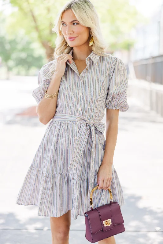 Epic Deals Win Their Hearts Blue Striped Dress