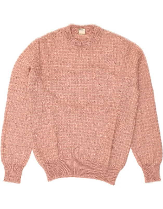Price Buster VINTAGE Womens Crew Neck Jumper Sweater IT 45 Medium Pink Polyacrylic