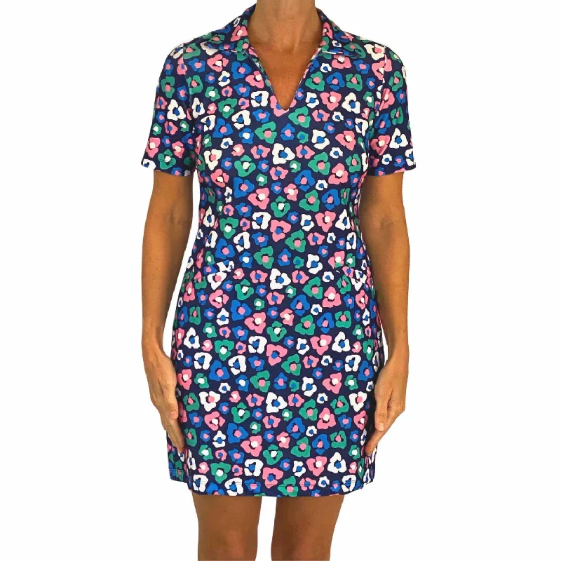 Hurry In Beaufort Dress In Floral Cheetah Navy