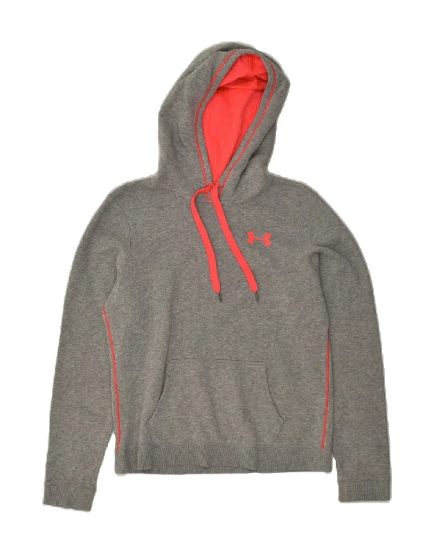 Super Deal UNDER ARMOUR Womens Hoodie Jumper UK 10 Small Grey Cotton