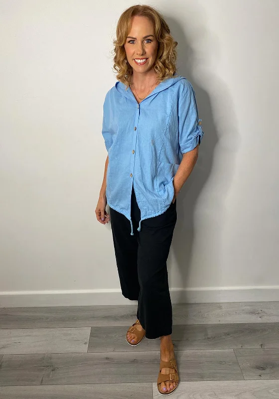 Don't Miss The Serafina Collection One Size Hooded Light Jacket, Blue