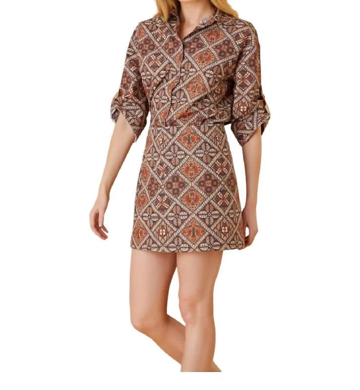Quick Sale Jules Dress In Chai Medallions