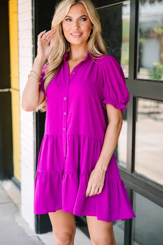 Early Access Trust You Purple Ruffled Dress