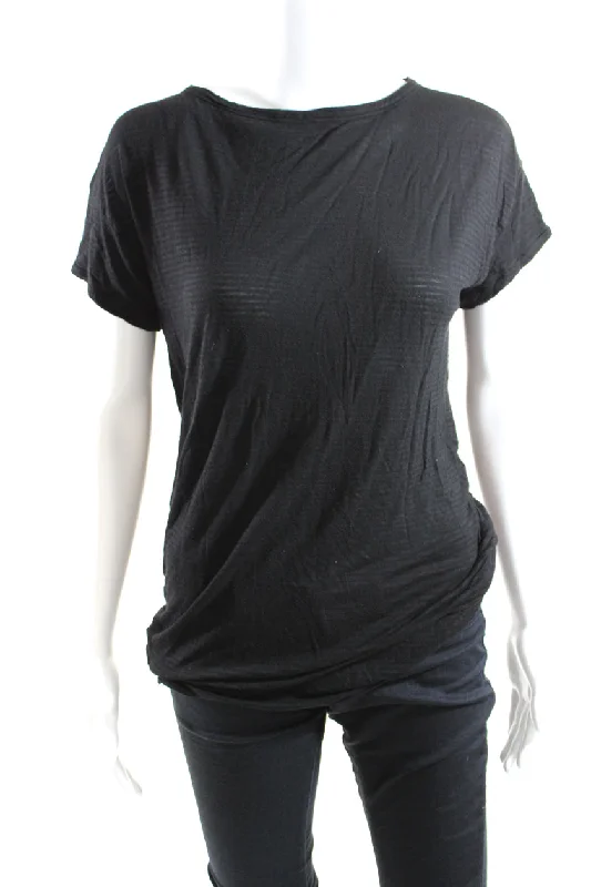 Special Price T Alexander Wang Womens Striped Print Short Sleeve T-Shirt Dress Black