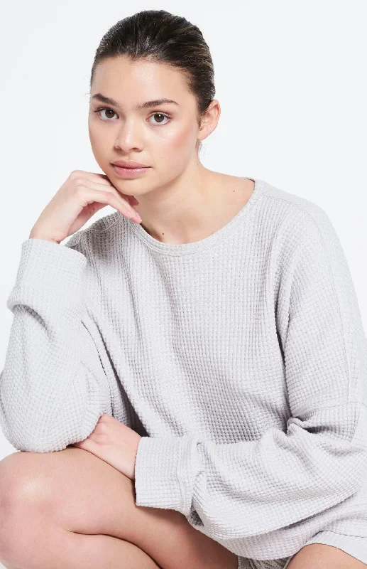 Referral Discount Relaxed fit structured sweater - Mouse Grey