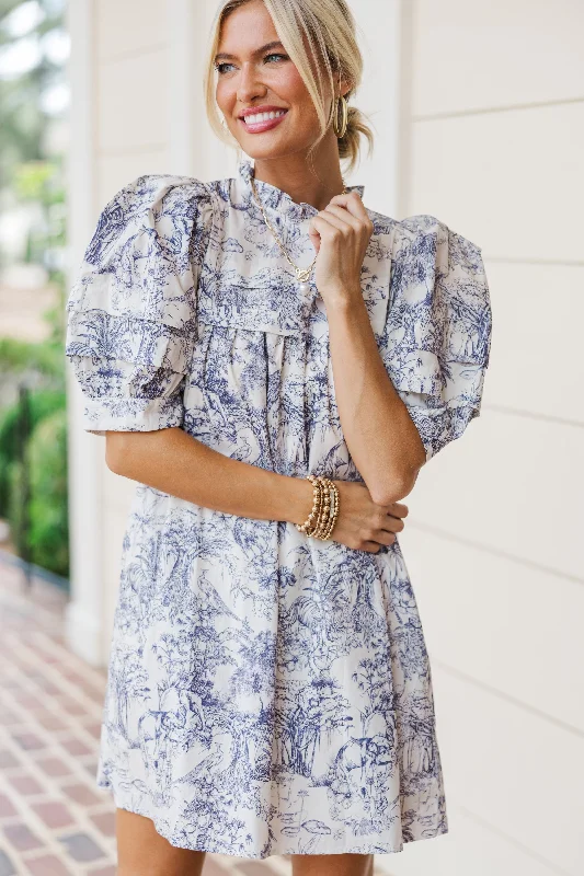 Special Discount Spend Your Day Slate Toile Dress