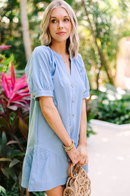 Flash Sale All In A Look Blue Ruffled Dress