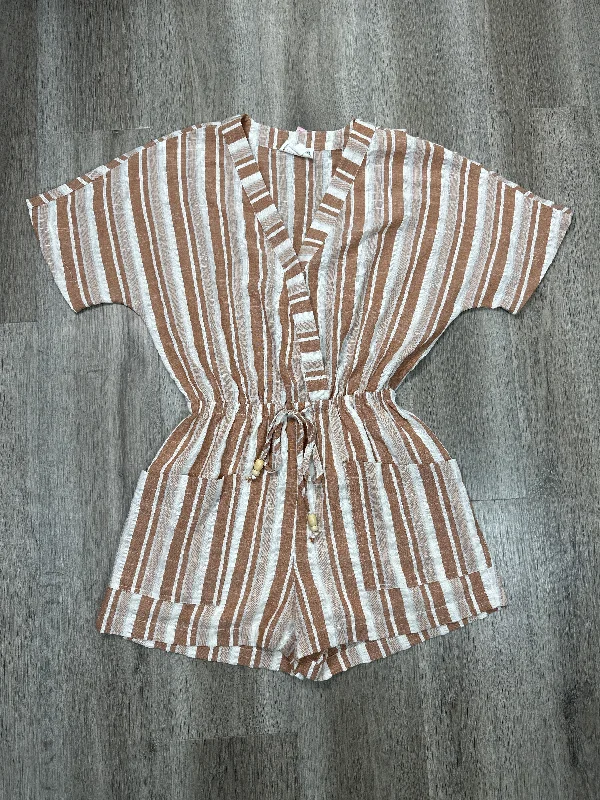 Online Only Romper By Loveriche In Brown & White, Size: S