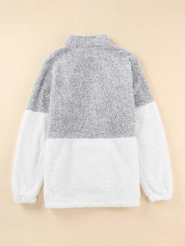 Lowest Price Grey and White Fuzzy Pullover