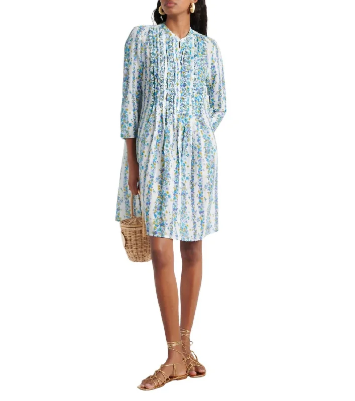 Best Bargains Bea Mini Dress In Blue Waves Flowers
