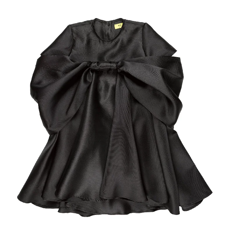 Final Markdown BLACK MIKADO OVERSIZED BOW DRESS