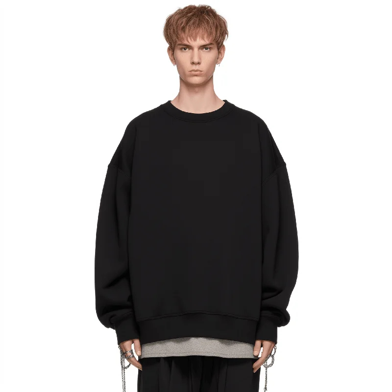 Steals and Deals Superconscious Oversized Organic Crewneck - Black
