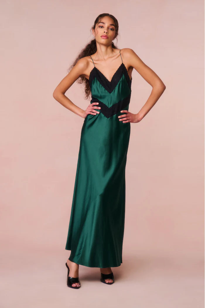 Price Drop Alert Loveshackfancy - Serita Lace-Trimmed Maxi Dress - Emerald Green