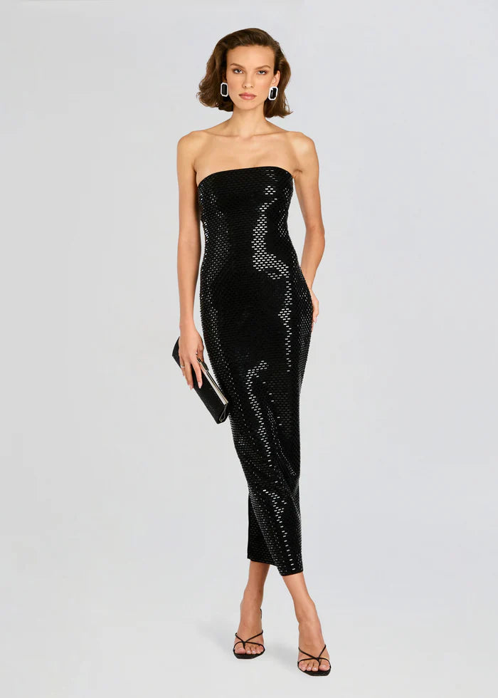 Buy Now Retrofete - Karrah Embellished Knit Dress - Black