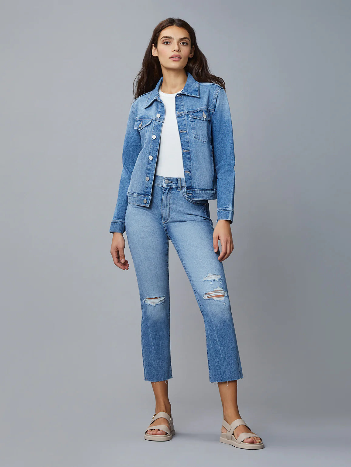 Special Discount Vika Classic Denim Jacket in Droplet Wash