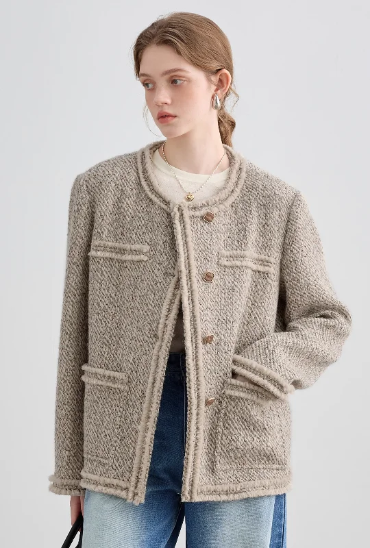 Weekend Special Loose Silhouette Wool Tweed Jacket