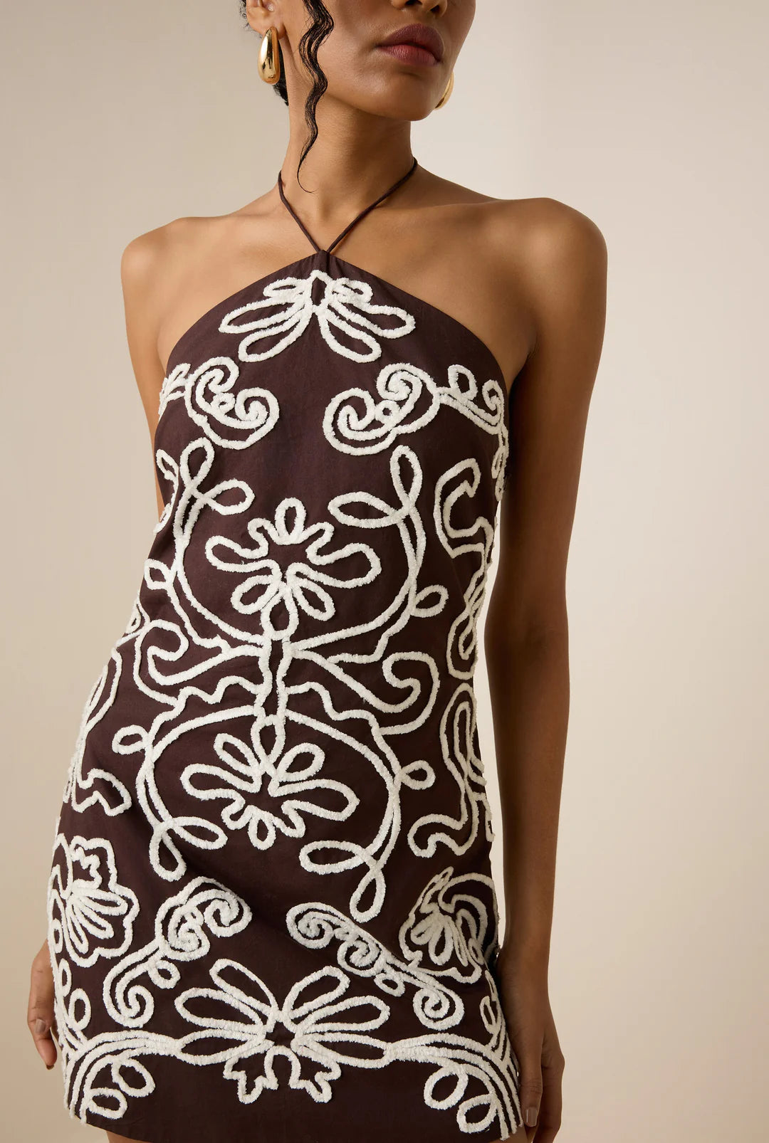 Clearance Event Hemant and Nandita - Short Dress - Brown