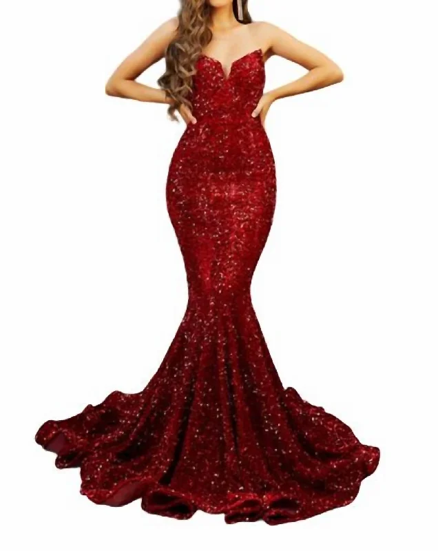 Final Clearance Mermaid Prom Dress In Red