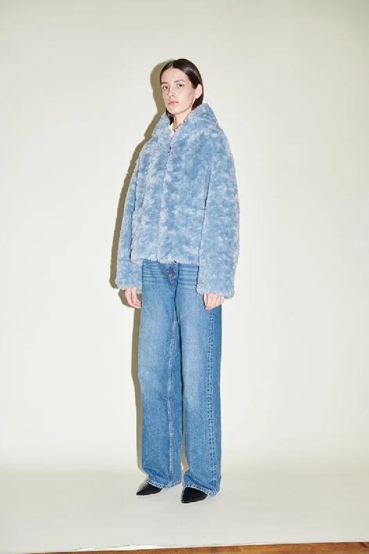 New Arrival Daphne Blue Faux Jacket