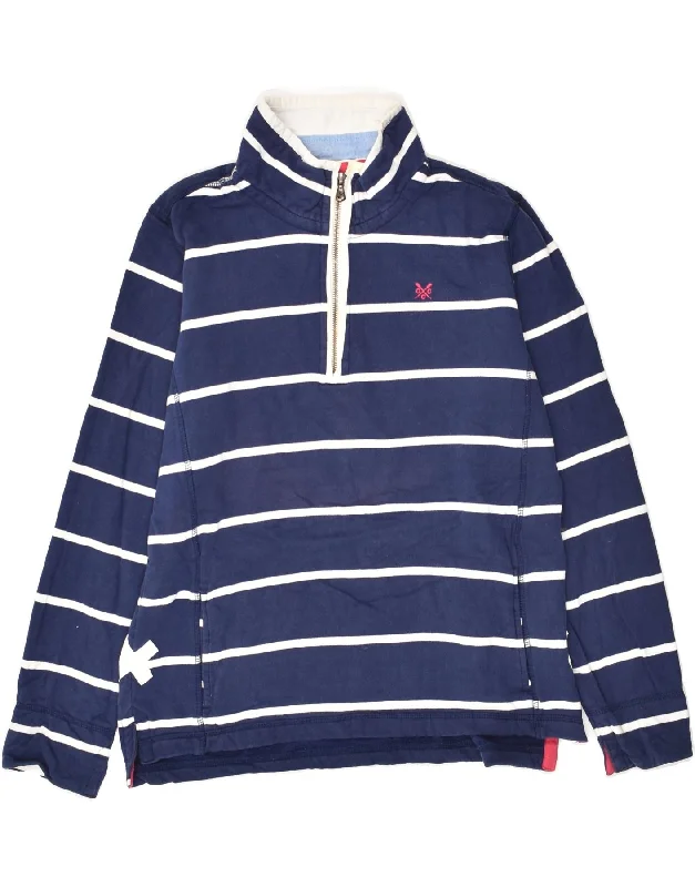 Discount Deals CREW CLOTHING Womens Zip Neck Sweatshirt Jumper UK 12 Medium  Navy Blue