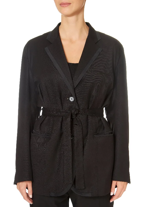 Can't Miss High Talent Belted Blazer Black