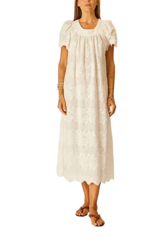 Special Price Eyelet Sienna Midi Dress In Geranium Milk