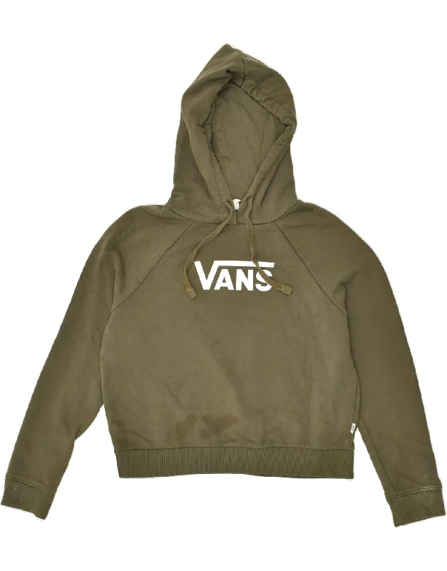 Huge Discounts VANS Womens Graphic Hoodie Jumper UK 6 XS Khaki Cotton