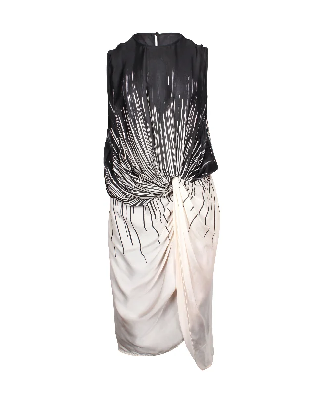 Special Buy Zimmermann Front Knot Midi Dress in Multicolor Silk