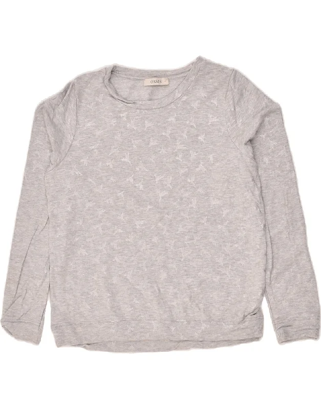 Special Savings OASIS Womens Sweatshirt Jumper UK 14 Large Grey Animal Print Viscose Special Savings OASIS Womens Sweatshirt Jumper UK 14 Large Grey Animal Print Viscose