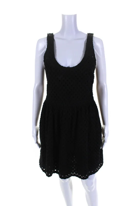 Members Only Joie Women's Scoop Neck Sleeveless Cinch Waist Mini Dress Black