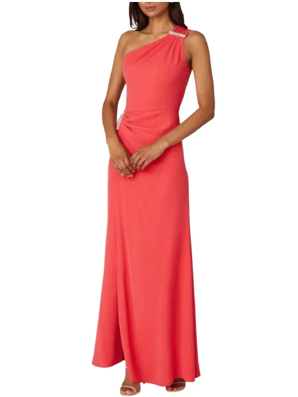 Can't Miss Sharon Dress In Coral Pink