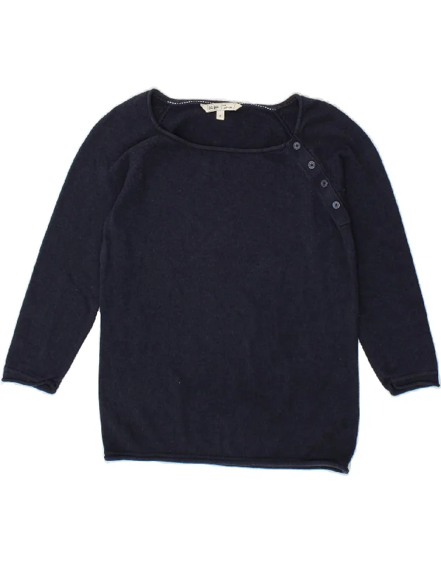 Limited Time Offer FAT FACE Womens 3/4 Sleeve Boat Neck Jumper Sweater UK 8 Small Navy Blue