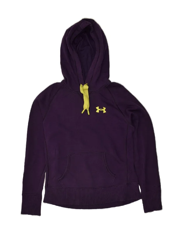 Super Bargain UNDER ARMOUR Womens Hoodie Jumper UK 10 Small Purple Cotton