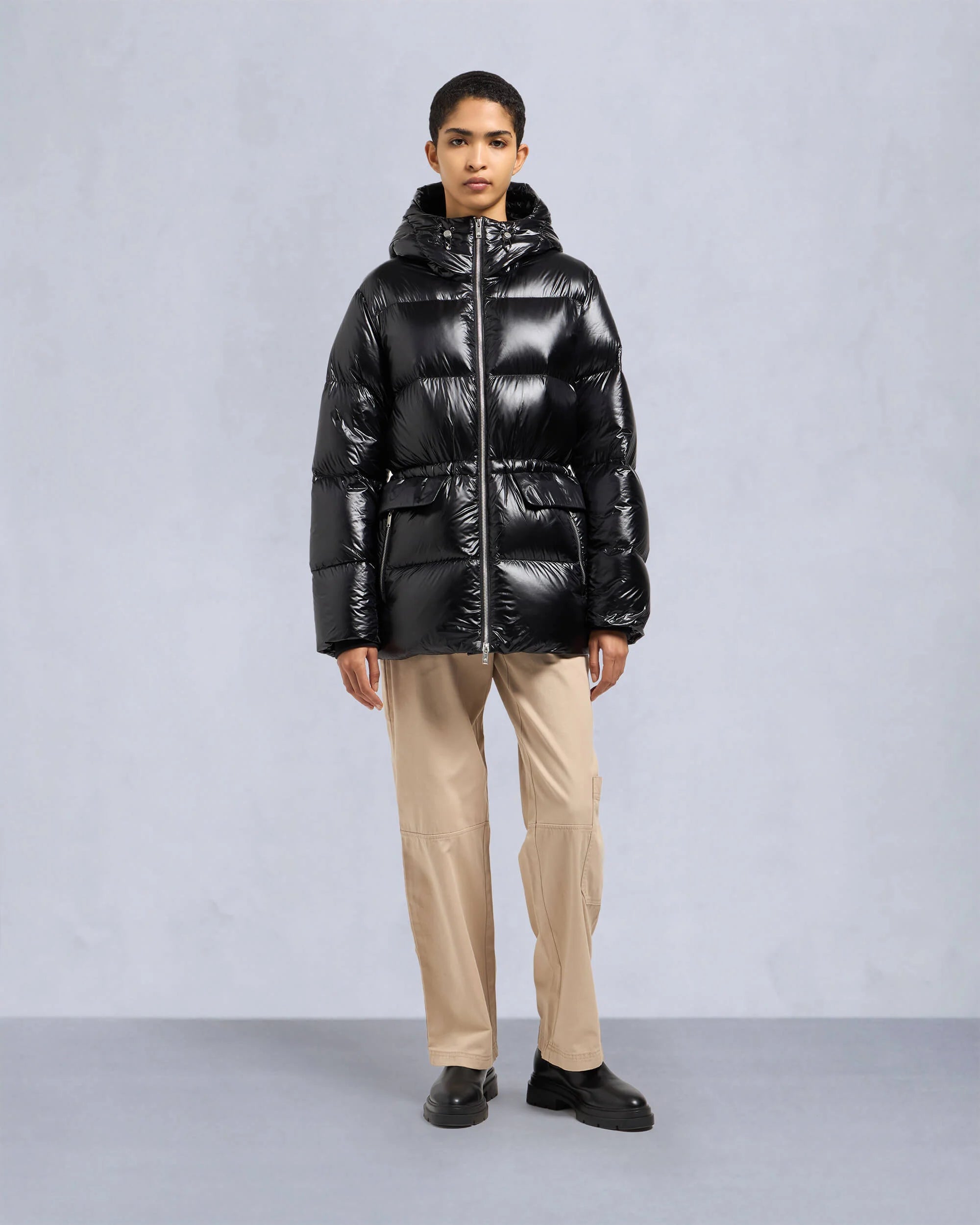 Price Buster Whitney Shiny Black 3Q Puffer Coat