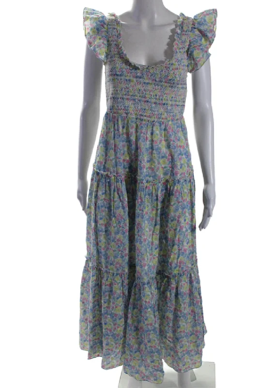 Incredible Offers Love Shack Fancy Womens Floral Print Sun Dress Multi Colored