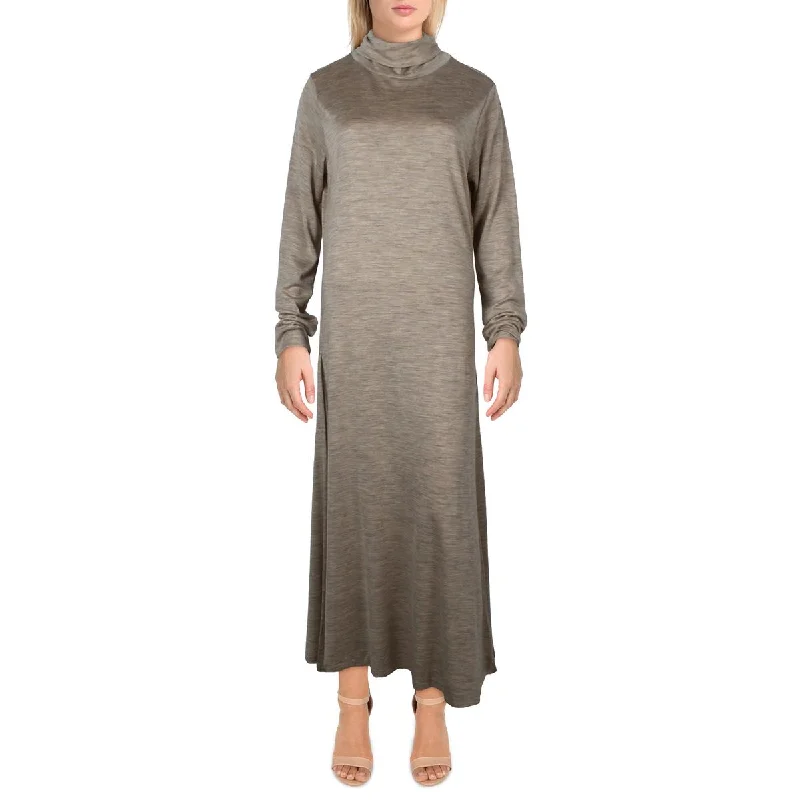 Year-End Sale Womens Jersey Turtleneck Midi Dress