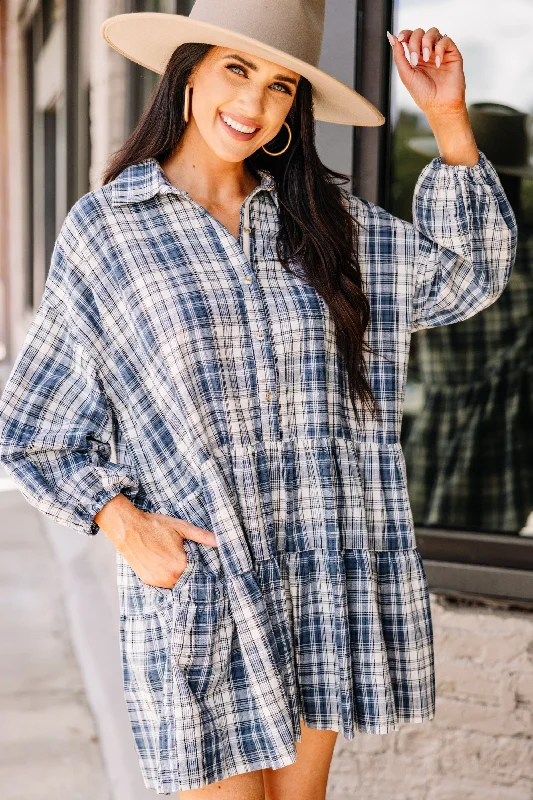 Best Bargains Give You Everything Blue Plaid Dress