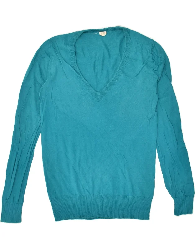 Grand Opening Sale J. CREW Womens V-Neck Jumper Sweater UK 12 Medium Turquoise Cotton Grand Opening Sale J. CREW Womens V-Neck Jumper Sweater UK 12 Medium Turquoise Cotton