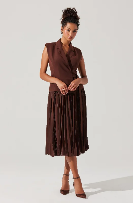 Limited Availability Mixed Media Vest Wrap Dress